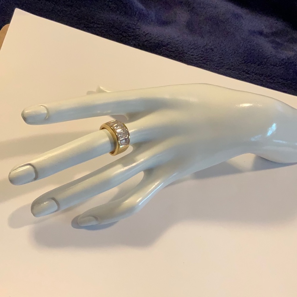 CZ and Gold Plated Band Ring.